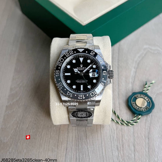 Rolex GMT - cinza com preto / Clean