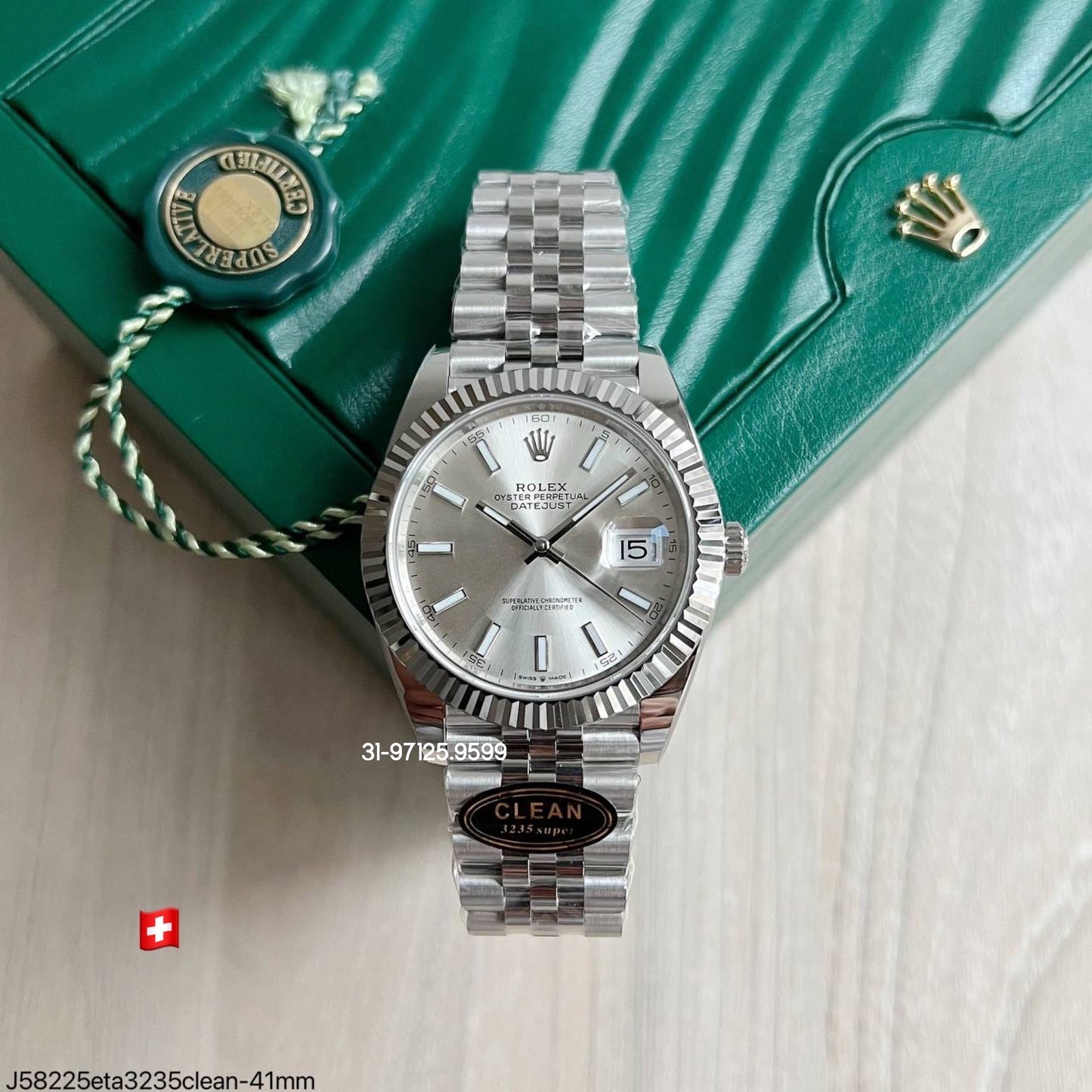 Rolex Datejust - 41mm / fundo prata - Fábrica Clean