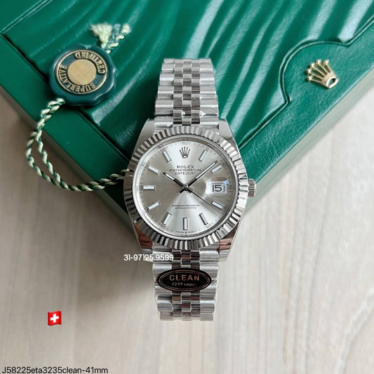 Rolex Datejust - 41mm / fundo prata - Fábrica Clean