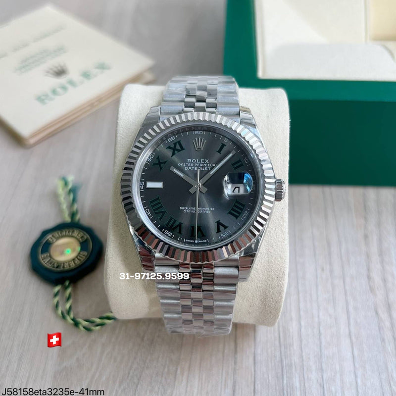 Rolex Datejust - 41mm / fundo cinza romano