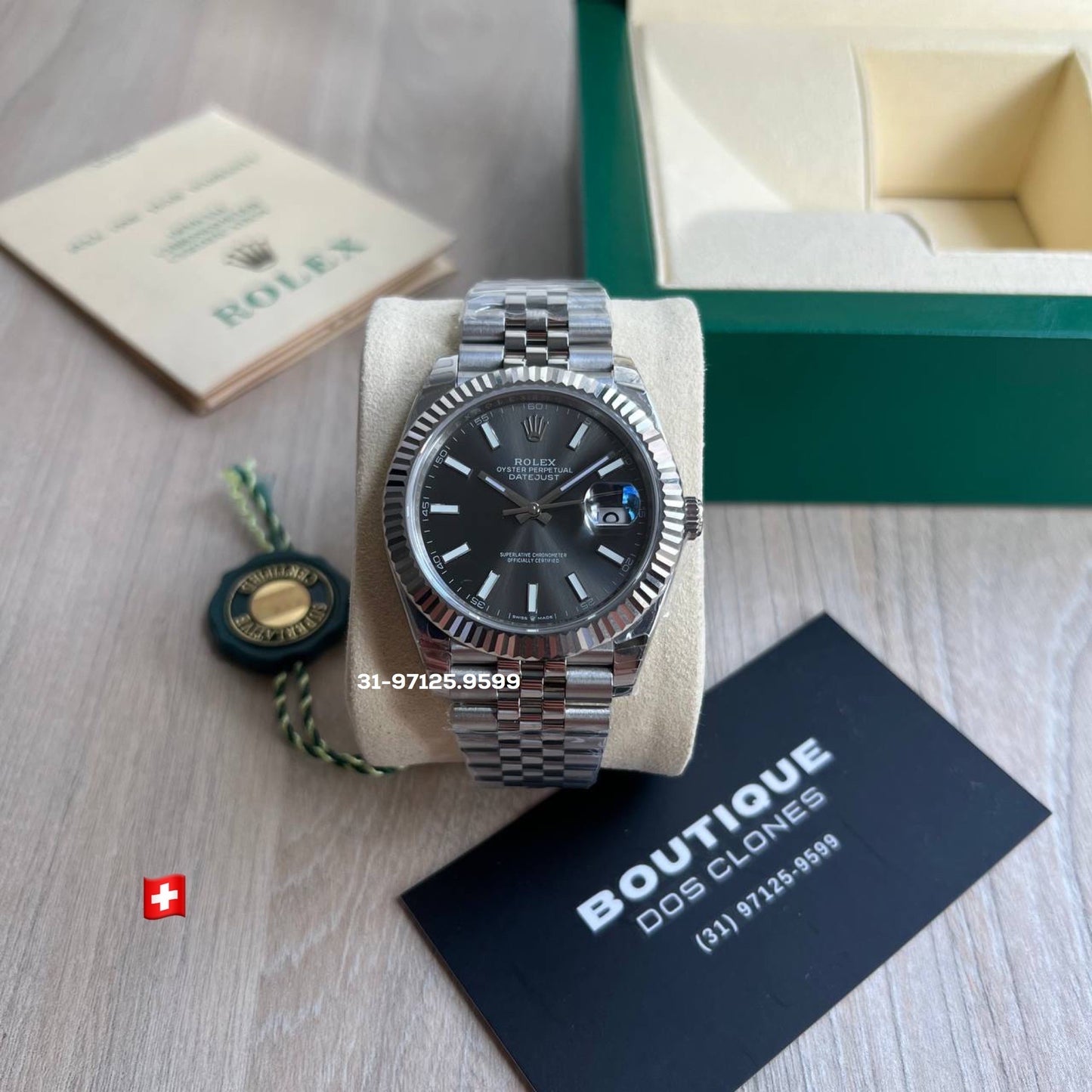 Rolex Datejust - 41mm / fundo cinza - Fábrica EW