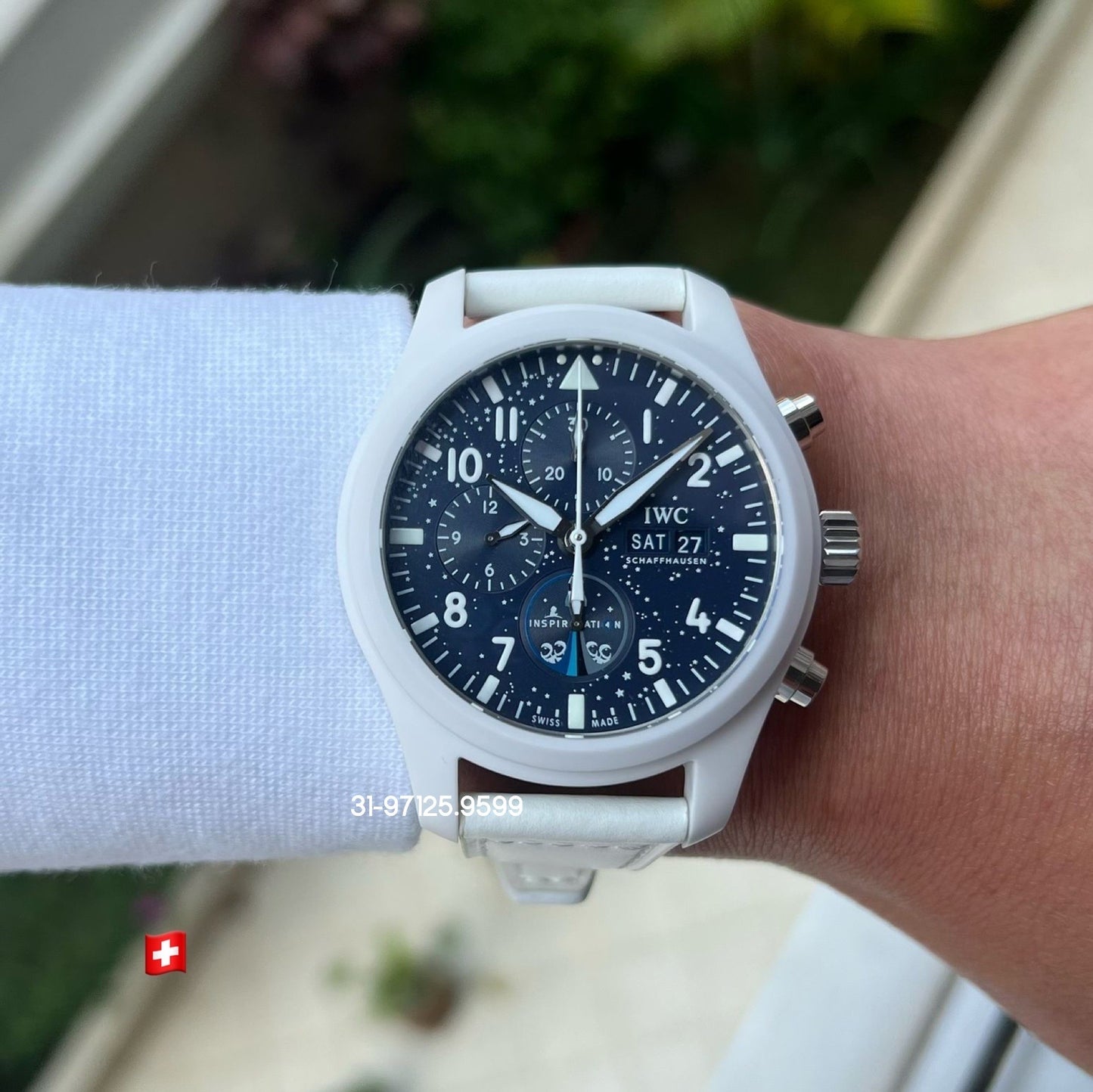 IWC Aviador - 44mm / fundo azul