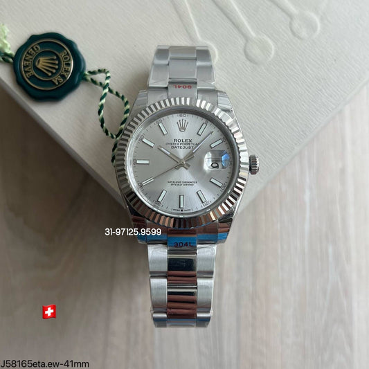 Rolex Datejust - 41mm / fundo prata - Fábrica EW