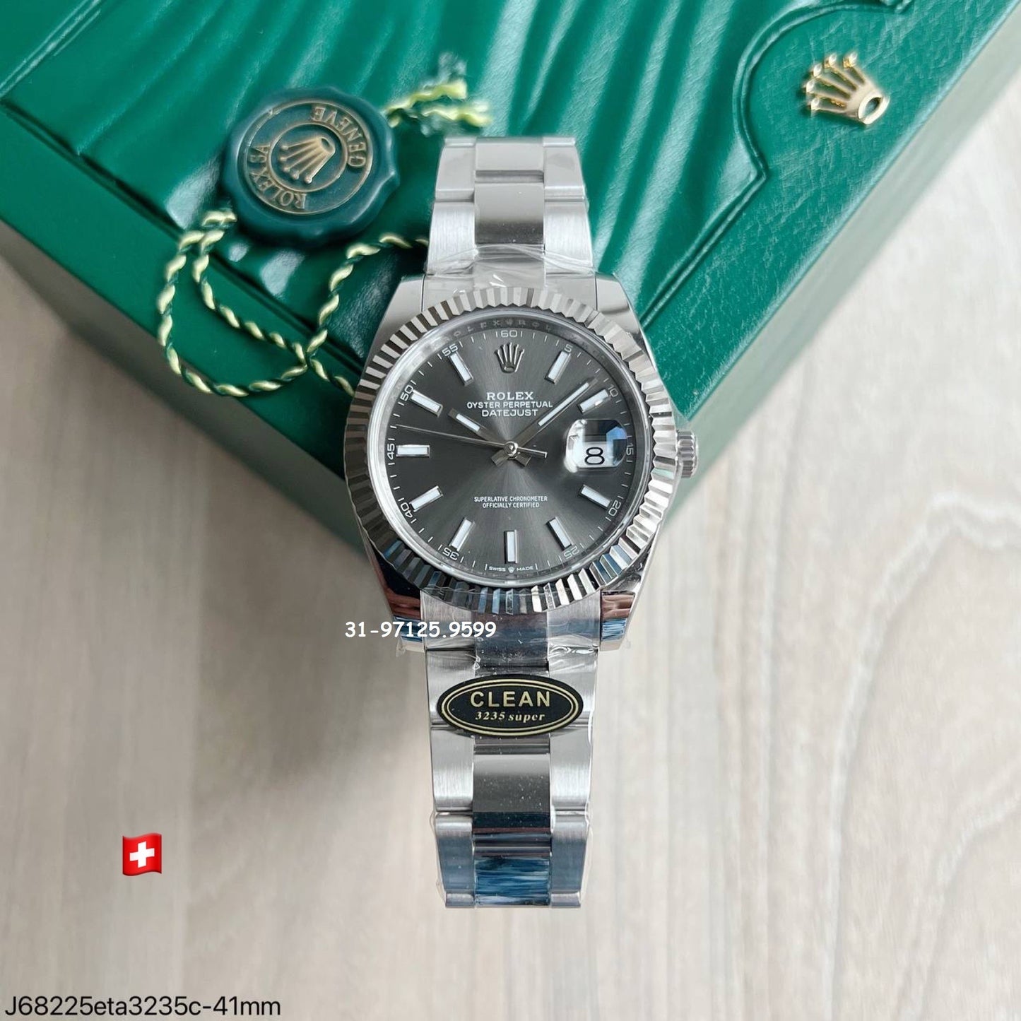 Rolex Datejust - 41mm / fundo cinza - Fábrica Clean