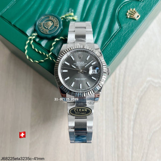 Rolex Datejust - 41mm / fundo cinza - Fábrica Clean