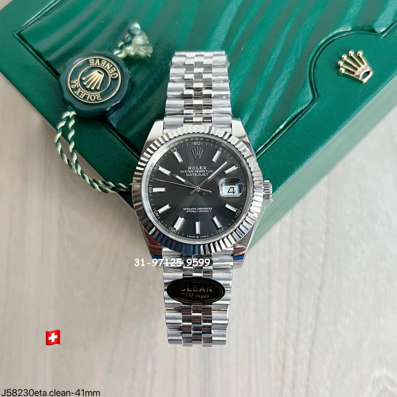 Rolex Datejust - 41mm / fundo cinza - Fábrica Clean