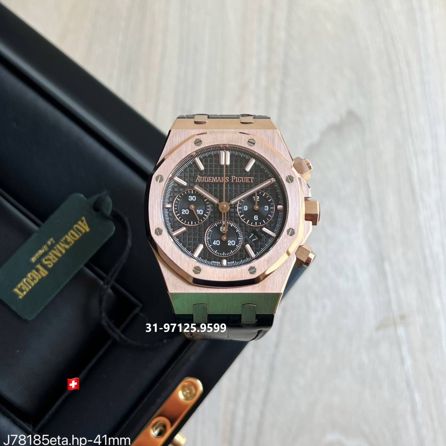 Audemars Piguet - 41mm / rose com pulseira marrom